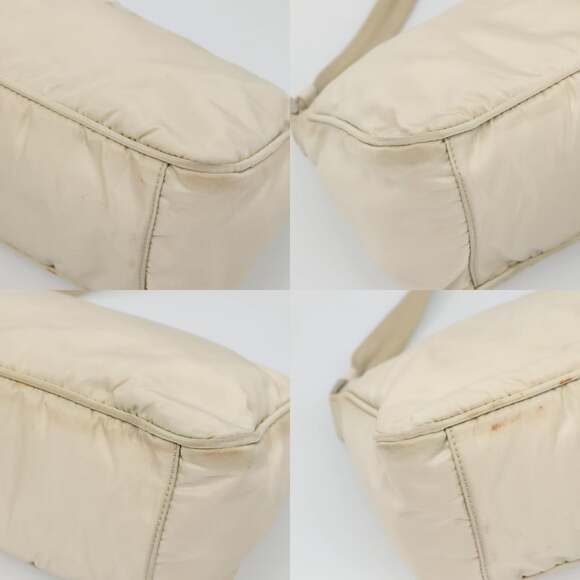 PRADA Shoulder Bag Nylon Beige Silver - Picture 10 of 12